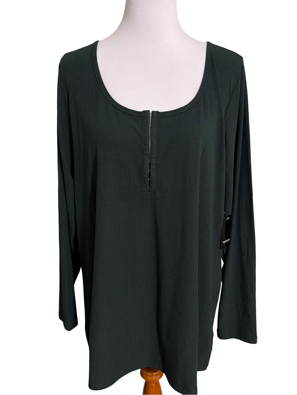 Torrid Super Soft Rib Scoop Neck Hook & Eye Long Sleeve Top Long Sleeve Top